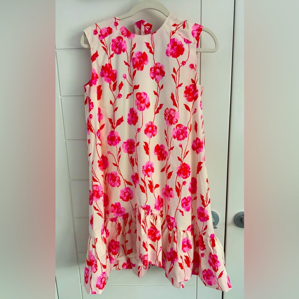 Floral Pink and Cream Sleeveless Dress